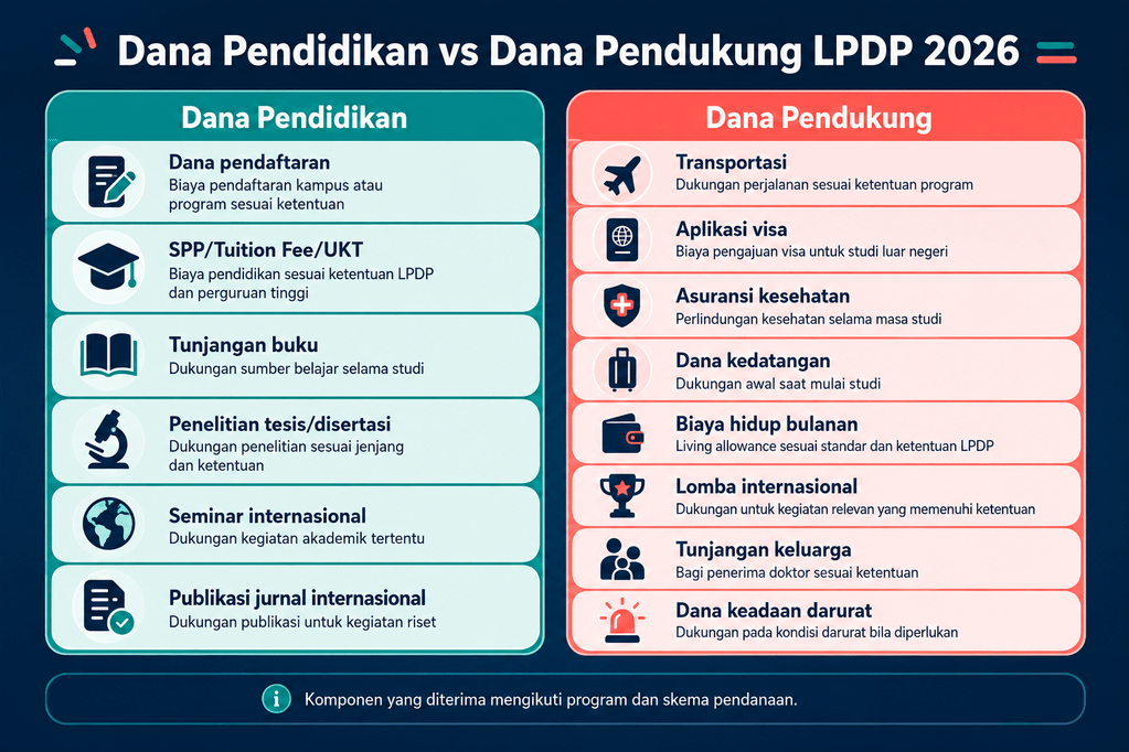Cakupan dana Beasiswa LPDP 2026 untuk kuliah luar negeri