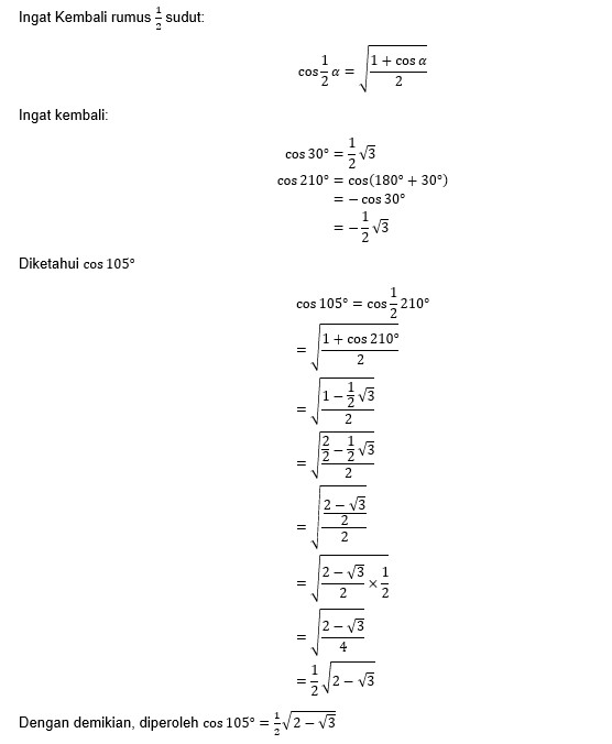 Dengan Menggunakan Rumus Cosinus Setengah Sudut Ni 1772