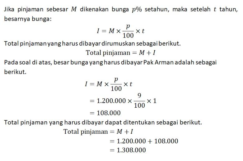 Pak Arman Meminjam Uang Di Koperasi Sebesar Rp 1.2...