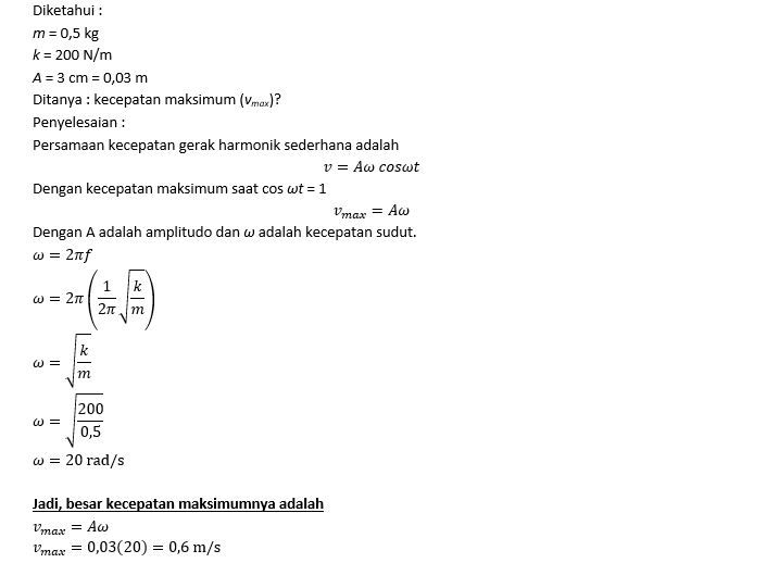 Sebuah Balok Bermassa 0,5 Kg Dihubungkan Dengan Se...