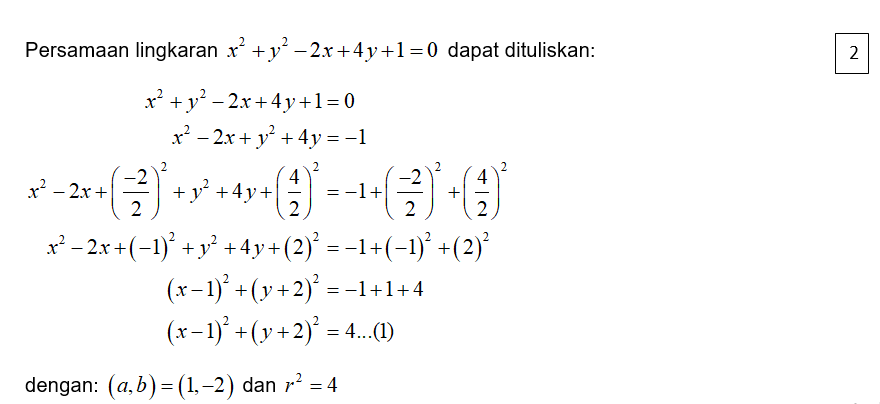 Tentukan Persamaan Garis Singgung Pada Lingkaran B...