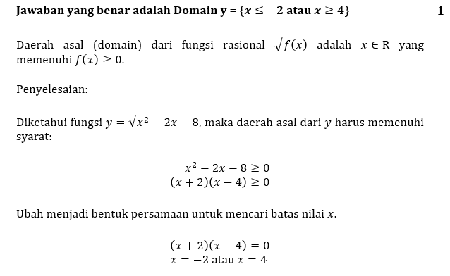 Daerah Asal Dari Fungsi Y X 2x 8 Adalah Daerah Asal Dari Fungsi Y X 2x 8 Adalah