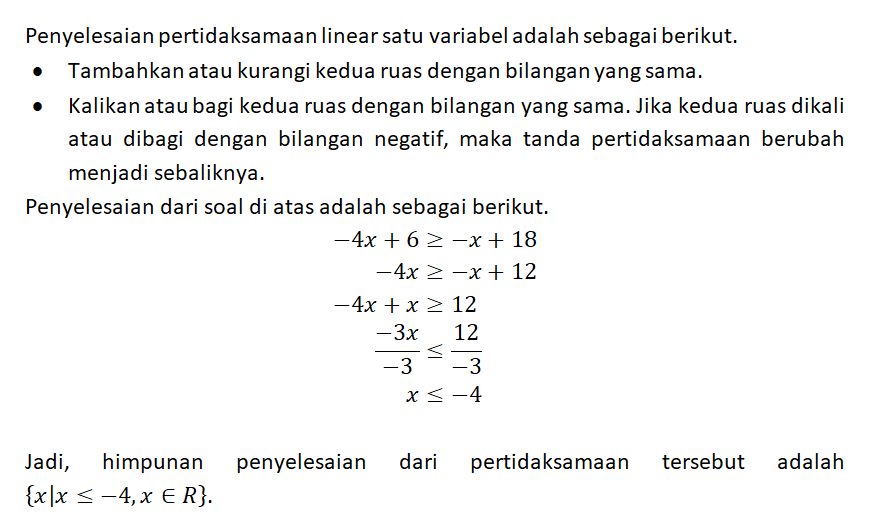 penyelesaian dari 6 5 x 18 adalah