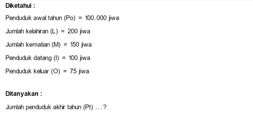 Jika Diketahui Jumlah Penduduk Suatu Wilayah Sejum...