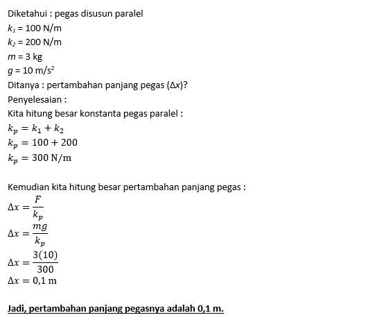 Dua Buah Pegas Masing-masing Memiliki Konstanta Pe...