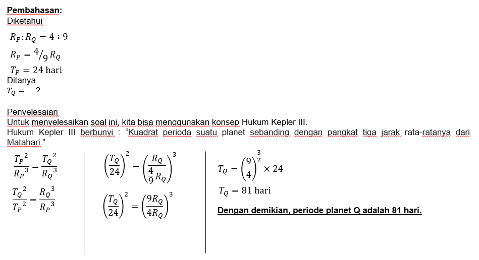 Dua Planet P Dan Q Mengorbit Pada Matahari. Apabil...