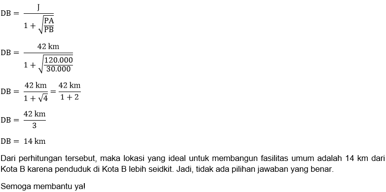 Jarak Kota A-b = 42 Km, Kota A Berpenduduk 120.000...