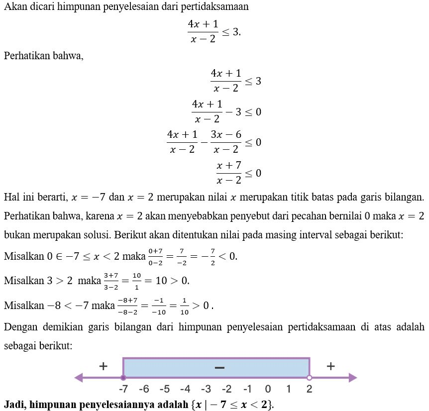Himpunan Penyelesaian Dari Pertidaksamaan 4x1 4861