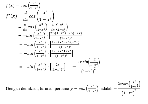 Turunan Pertama Y Cos X2 1 X2