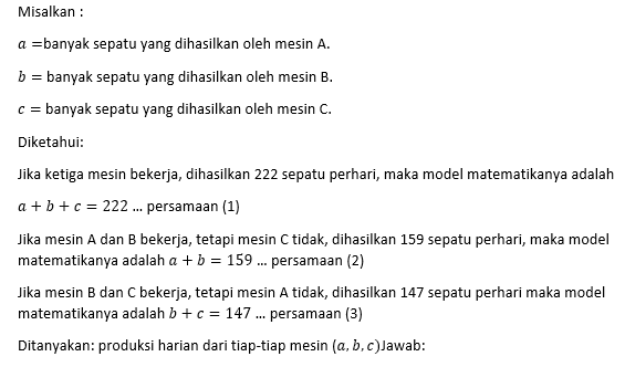 Sebuah Pabrik Memiliki Tiga Buah Mesin A,B,C Yang ...