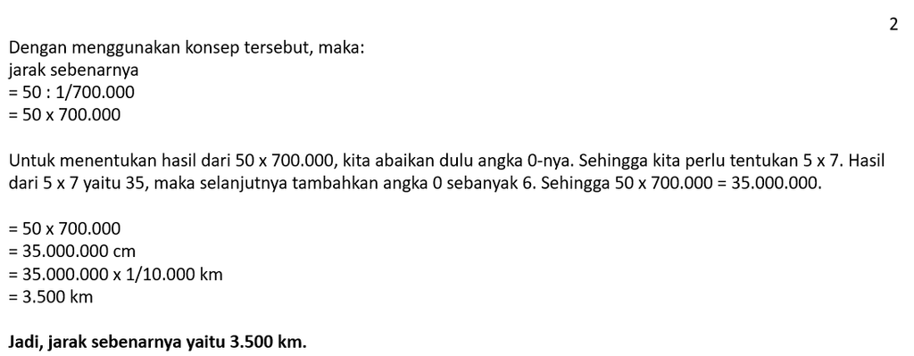 Kota A Ke Kota B Jarak Dari Peta 50cm.jika Skalany...