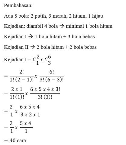 Dalam Sebuah Kotak Terdapat 8 Bola Yang Terdiri Da...