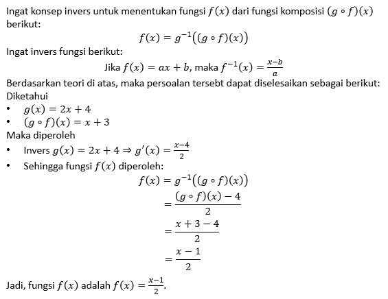 carilah rumus fungsi f (x) dengan menggunakan kons...