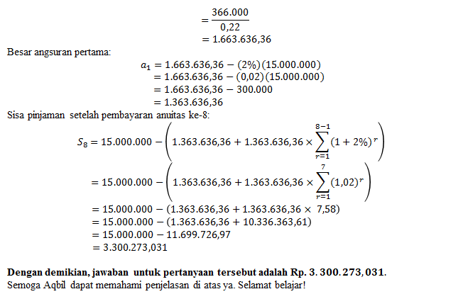 Pak Rangga Meminjam Uang Di Bank Sebesar Rp15.000....