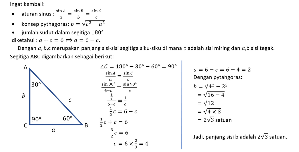 Diketahui Sebuah Segitiga ABC Dengan...