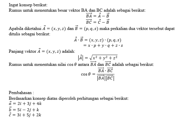 Diberikan Vekror-vektor Posisi. Titik A, B Dan C B