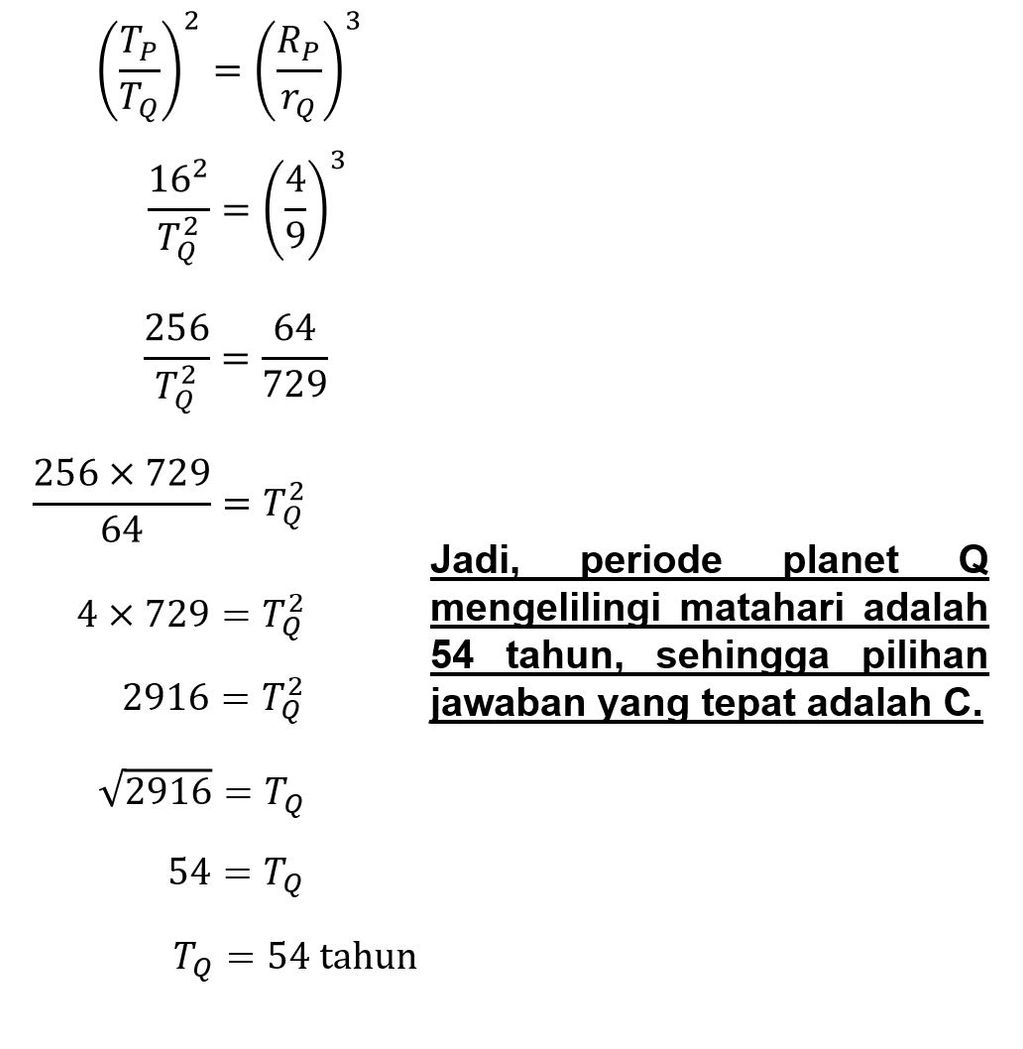 Dua Planet P Dan Q Memiliki Perbandingan Jari-jari...