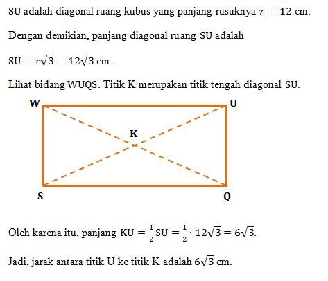 Diketahui Kubus PQRS.TUVW Dengan Panjang Rusuk 12 ...