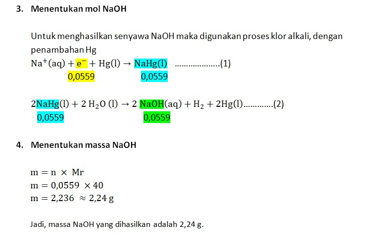 Elektrolisis Larutan Nacl Dilakukan Dengan Muatan 6563