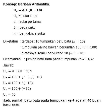 Terdapat 10 tumpukan batu bata dengan tumpukan yg ...