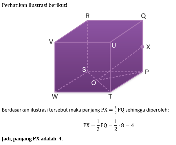 Diketahui Kubus PQRS.TUVW Dengan Panjang Rusuk 8 C...