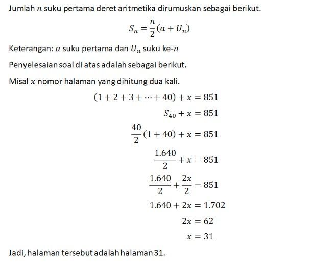 Bani Menjumlahkan Nomor-nomor Halaman Sebuah Buku ...