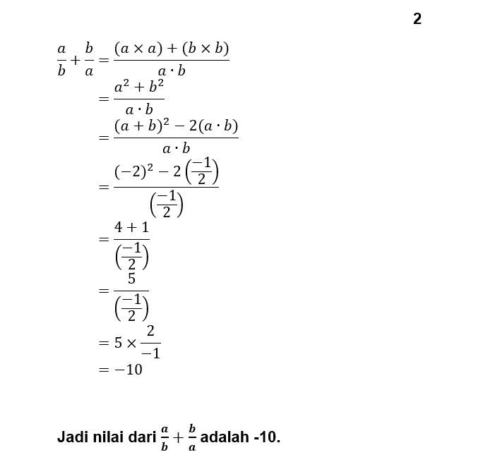 Jika A Dan B Merupakan Akar-akar Persamaan Kuadrat...