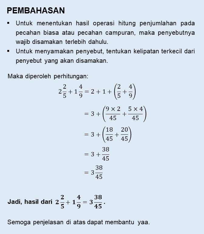 Hitunglah Hasil Operasi Hitung Pecahan Berikut 2