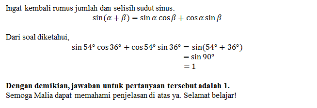 Tanpa menggunakan kalkulator ataupun tabel trigono...