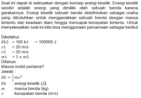 Dua Buah Mobil Bergerak Dengan Kecepatan Yang Sama...