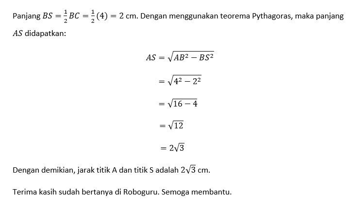 Diketahui Bidang Empat Beraturan A.BCD Mempunyai P...