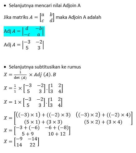 Diketahui Persmaaan Matriks [(3 2)(−5 −3)].X=[(1 2...