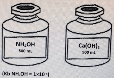 Perhatikan gambar dua larutan basa yang mempunyai