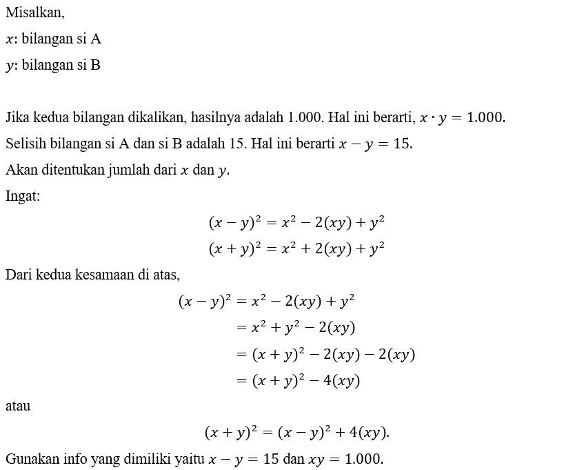 Si A Dan Si B Masing-masing Menyimpan Sebuah Bilan...