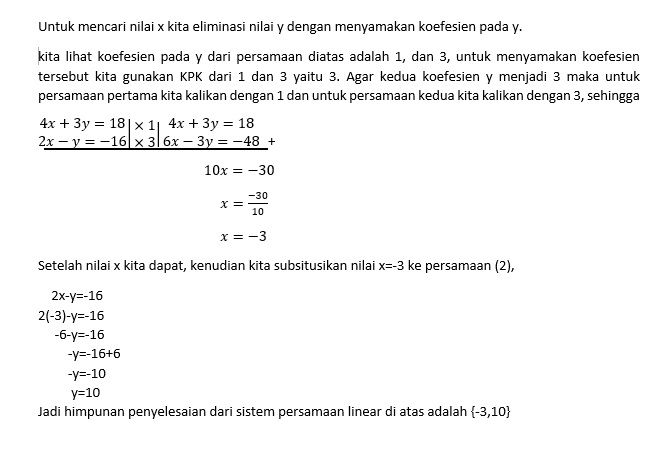 Tentukan Himpunan Penyelesaian Dari Sistem Persama...