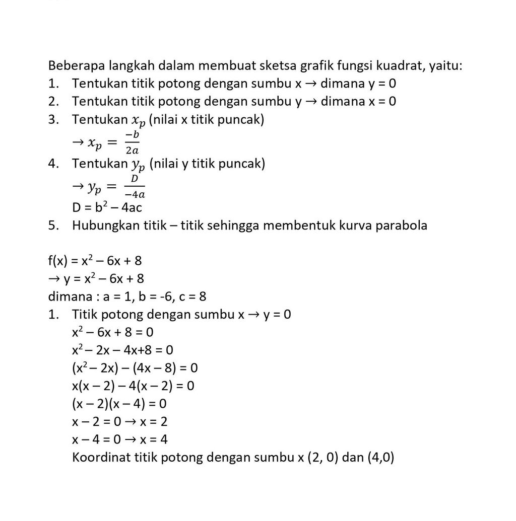 Buatlah Sketsa Grafik Fungsi Kuadrat Berikut. F(x)...