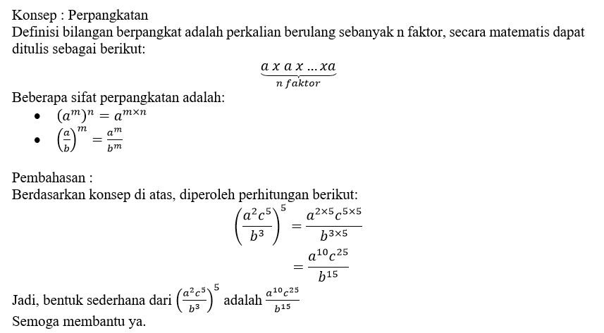 Sederhanakanlah Bentuk-bentuk Berikut Ini! A. ((a^...