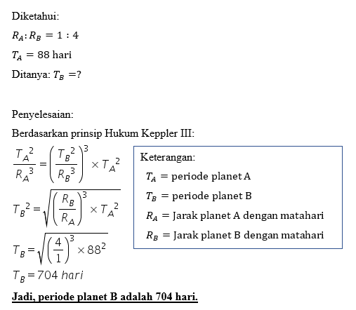 Dua Planet A Dan B Mengorbit Matahari Dengan Perba...