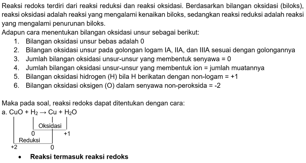 Di Antara Reaksi-reaksi Berikut Merupakan Reaksi R...