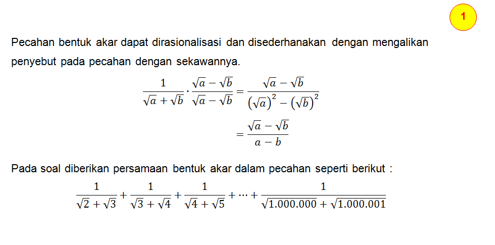 Tentukan Nilai A Dan B Dari 1/(√2+√3) +/(√3+√4)