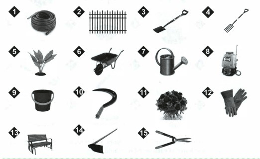 Outdoor Object Label Observe the objects in a garden. Label them with t...