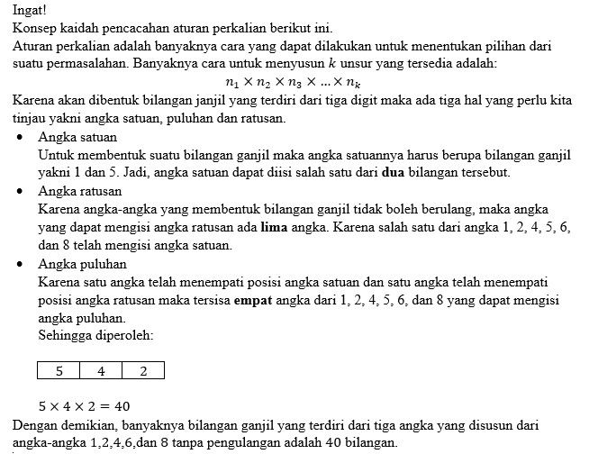 Banyaknya Bilangan Ganjil Yang Terdiri Dari 3 Angk...