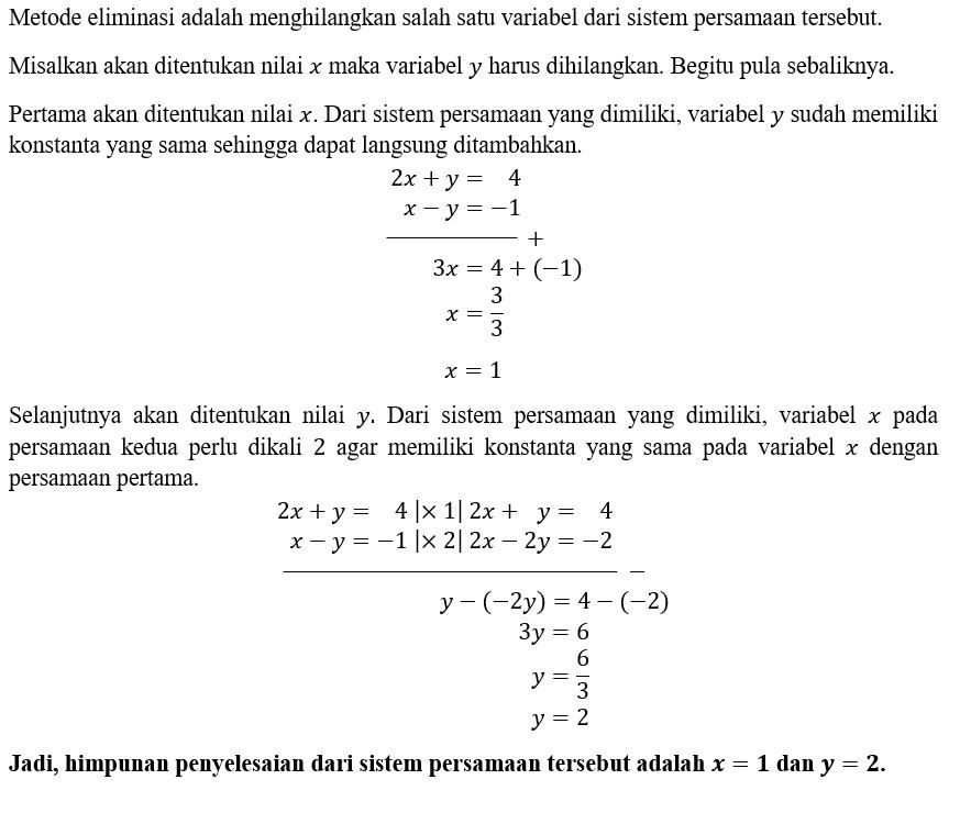 Tentukan Himpunan Penyelesaian Dari Sistem Persama...