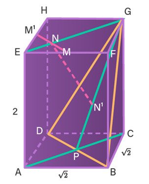 Pada balok ABCD.EFGH dengan AB=BC= √2 cm dan AE=2c...