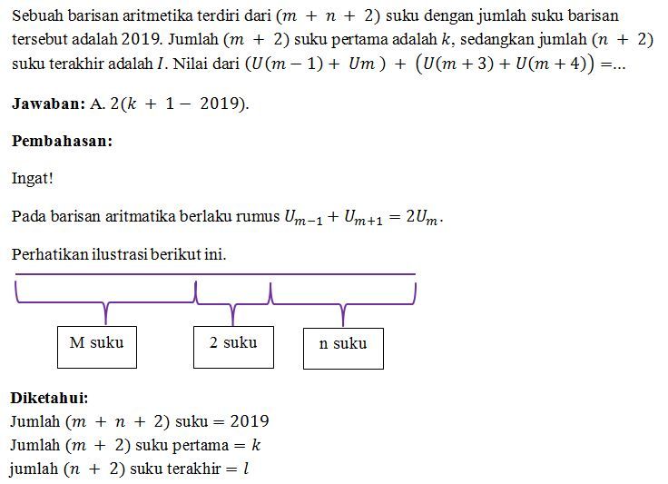 Sebuah Barisan Aritmetika Terdiri Dari (m + N + 2)...