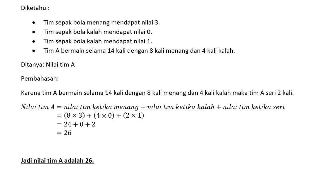 Dalam Kompetisi Selak Bola ,setiap Tim Sepak Bola ...