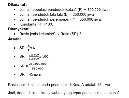 Kota A Berpenduduk 800 Ribu Jiwa Terdiri Dari 250 ...