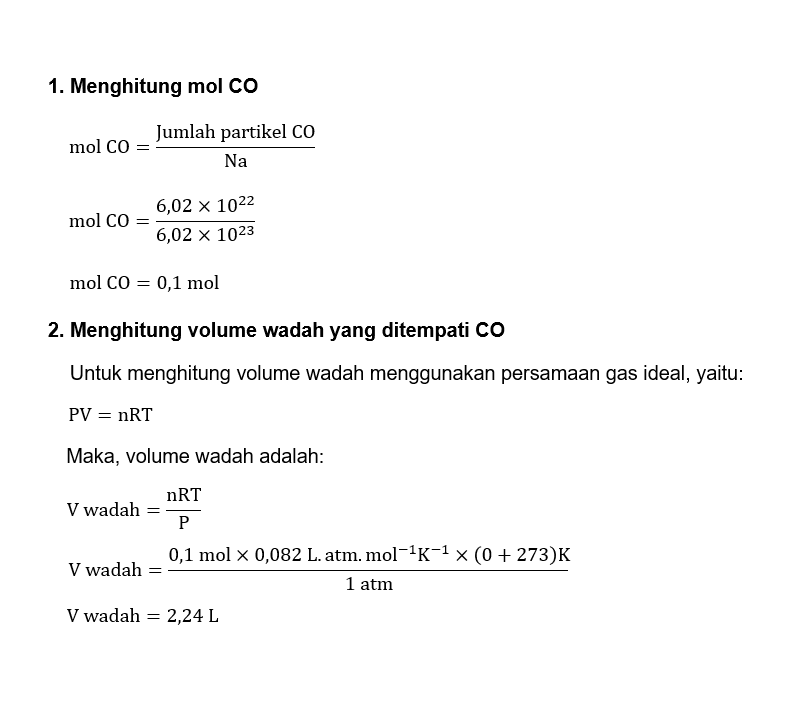 Hitunglah Volume Yang Ditempati Oleh 6,02 X 10²² M...