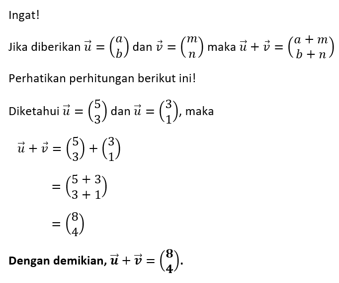 Diketahui Vektor A = [5 3], B = [3 1]. Tentukan Ni...