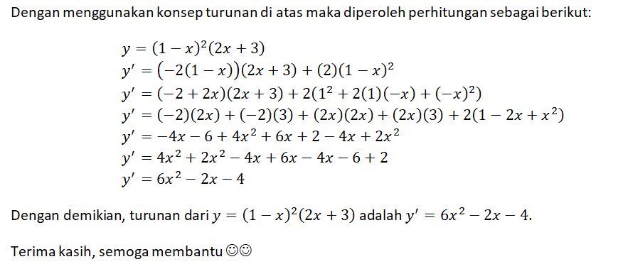 Turunan Dari Y 1 X 2x 3 Adalah To